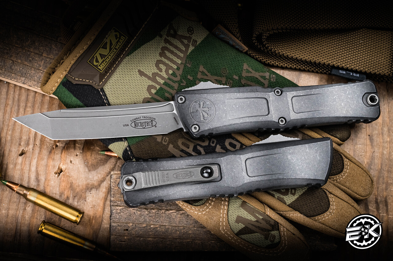 Microtech Combat Troodon Gen III OTF Weathered Metal 4