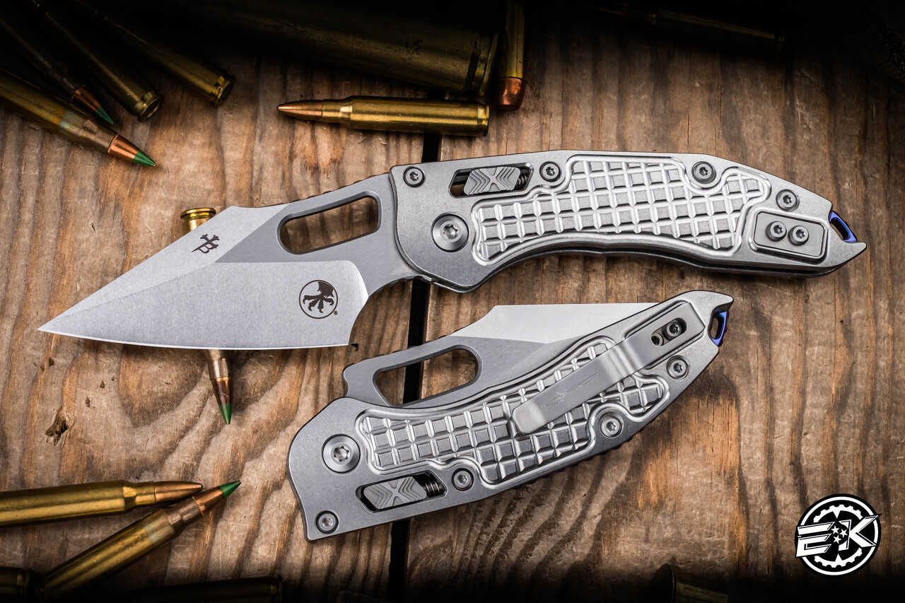 Hemi.　0107 ♡ Microtech Stitch Ram-Lok Manual Knife Frag Titanium Purple Accents