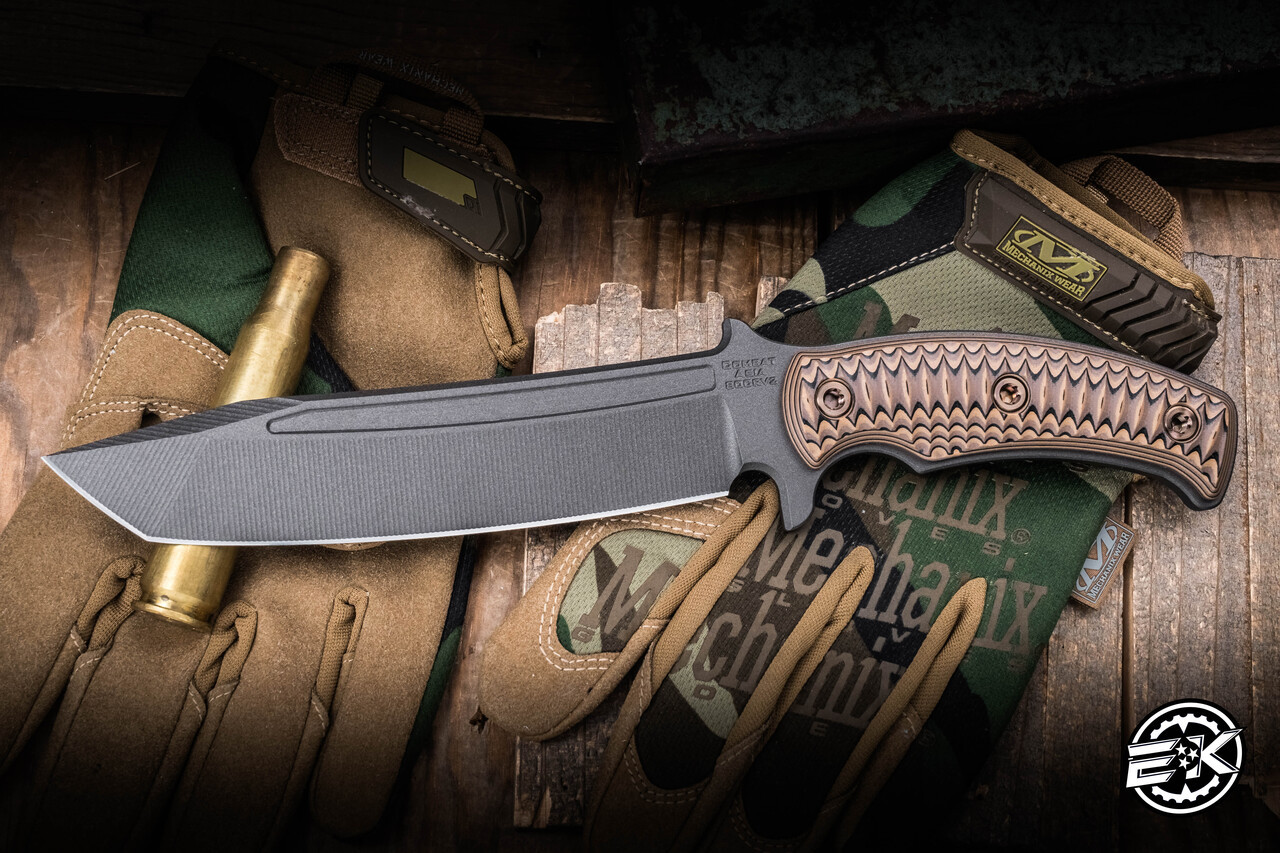 RMJ Tactical Combat Asia Fixed Blade Knife Hyena Brown G10 7