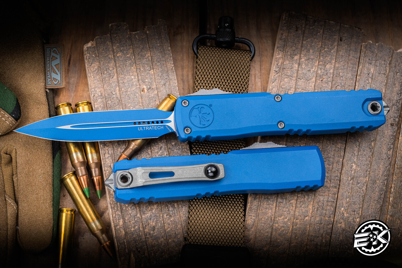 Microtech Ultratech Gen III ZBP OTF Automatic Knife Cerakote Blue