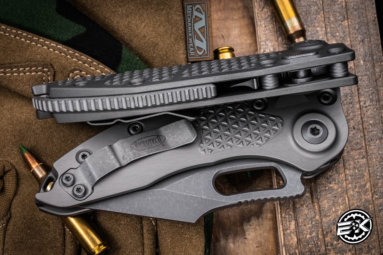 Microtech Stitch Auto Folding Knife Natural Clear 3.75