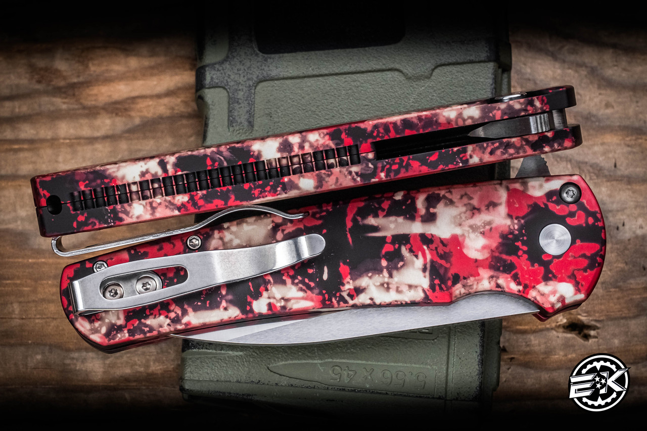 ProTech Malibu Manual Flipper Knife Crimson Tiger Camo 3.25