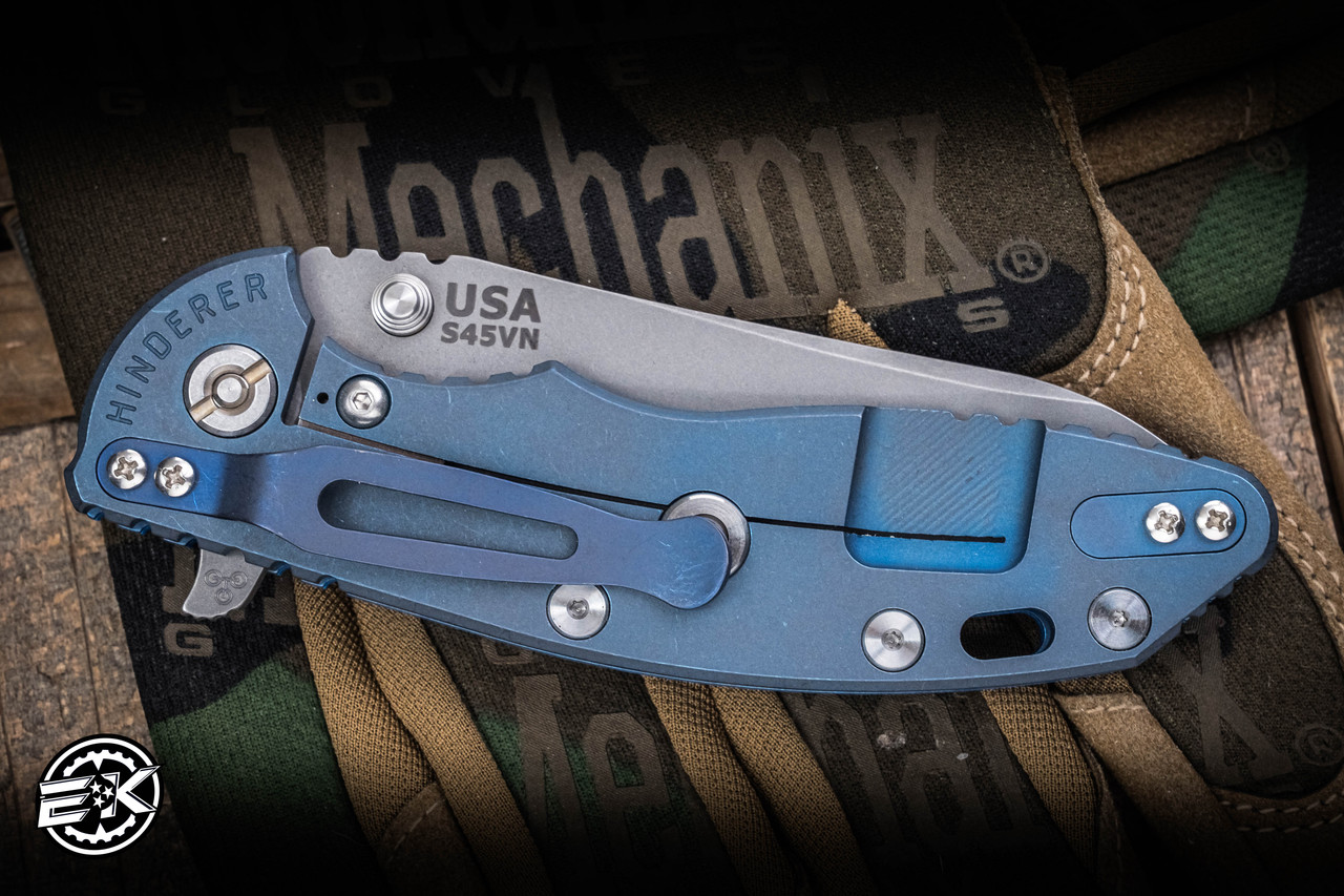 Rick Hinderer Knives XM-18 Blue G10 3.5″ Sheepsfoot Working Finish