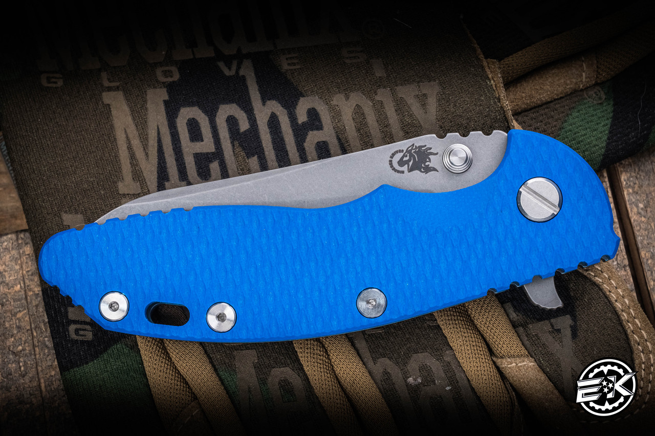 Rick Hinderer Knives XM-18 Blue G10 3.5″ Sheepsfoot Working Finish