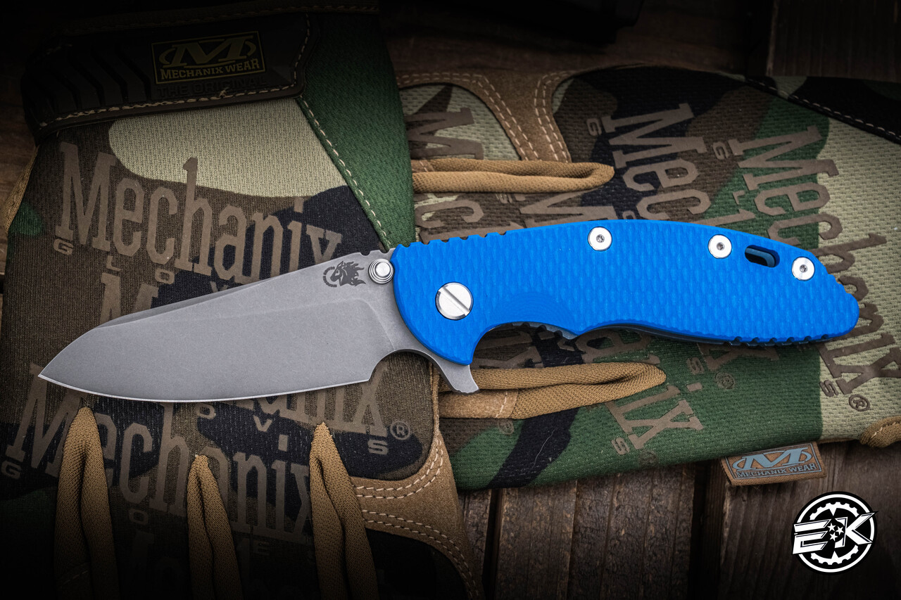 Rick Hinderer Knives XM-18 Blue G10 3.5″ Sheepsfoot Working Finish