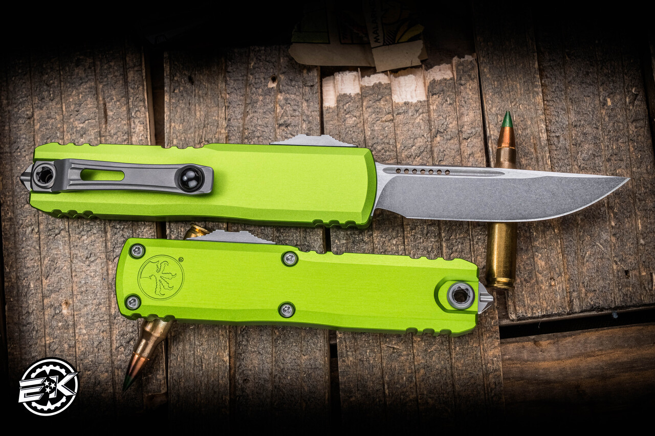 Microtech UTX-85 Gen IV OTF Automatic Knife Neon Green 3.1