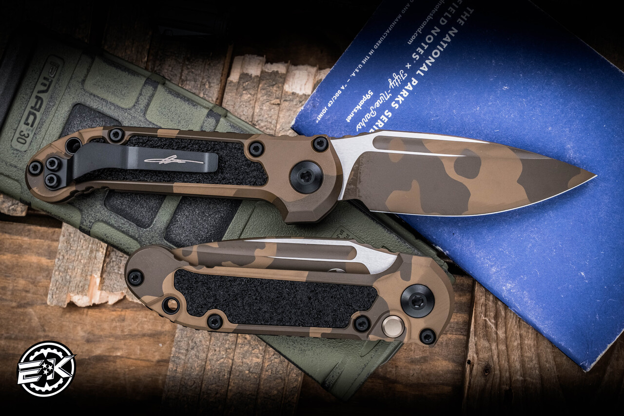 Lenchi③ Microtech LUDT Gen III Automatic Folding Knife Badlands Camo 3.4