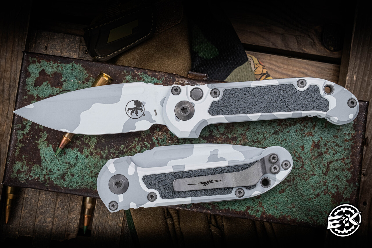 Microtech LUDT Gen III Automatic Folding Knife Arctic Camo 3.4