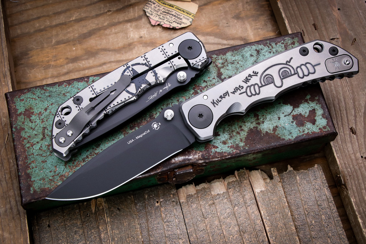 Spartan Blades SHF Harsey Custom Folder Kilroy Engraved Titanium 4