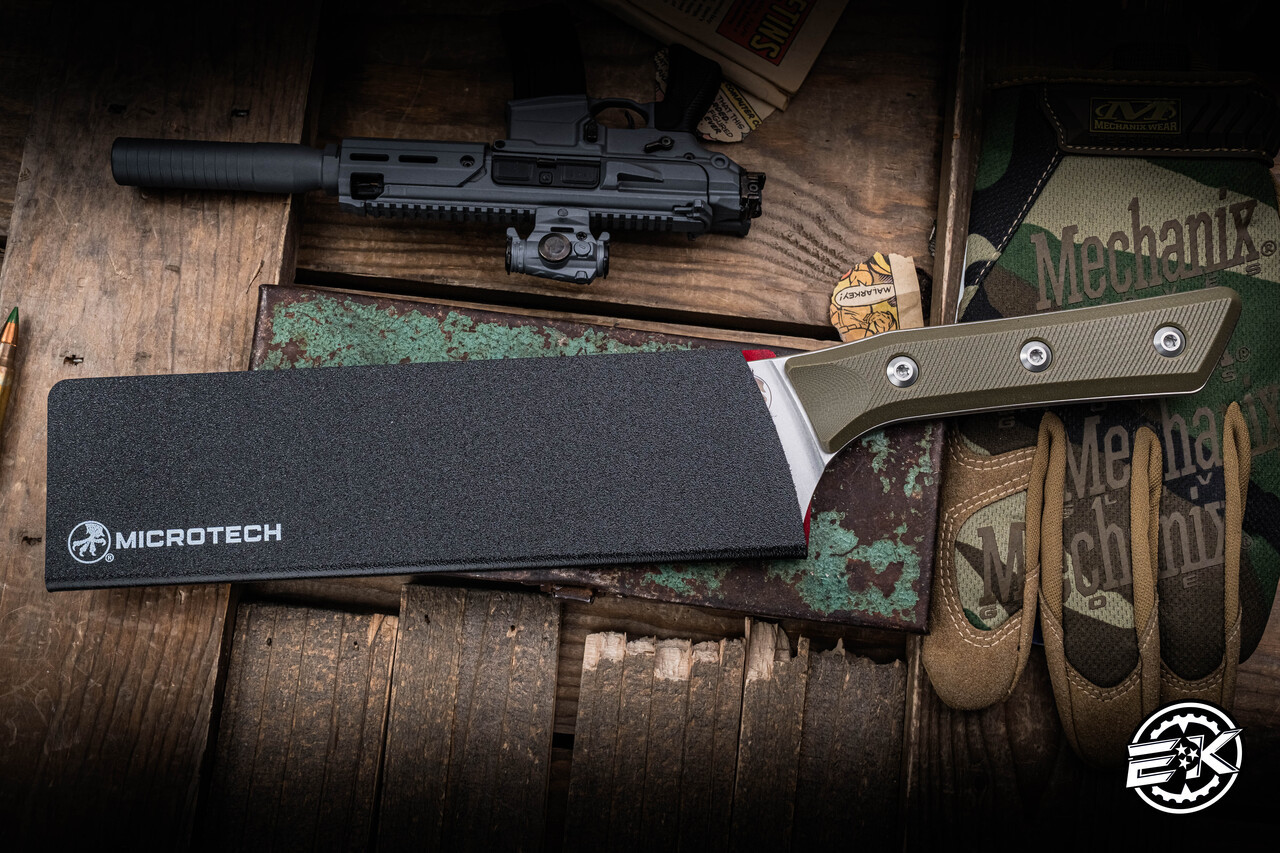Microtech Kitchen Microtech Chef Kitchen Knife OD Green G10 8