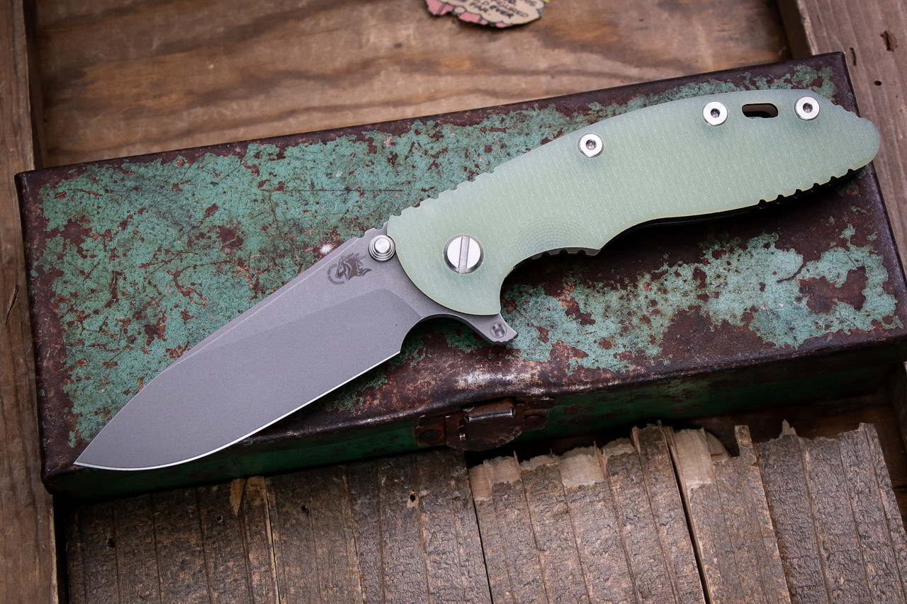 Rick Hinderer Knives XM-18 Folding Knife Translucent Green G10 3.5