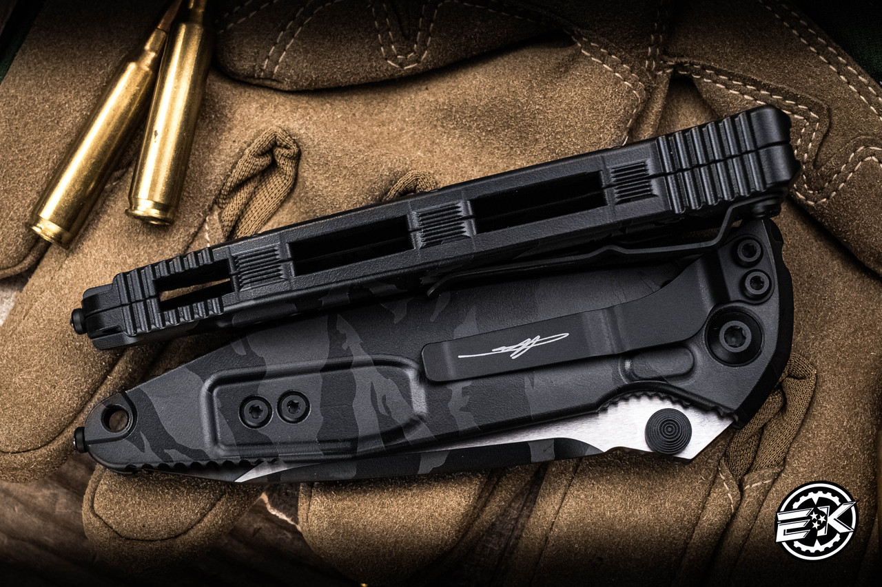 Microtech Socom Elite Manual Folding Knife Midnight Tiger Camo 4
