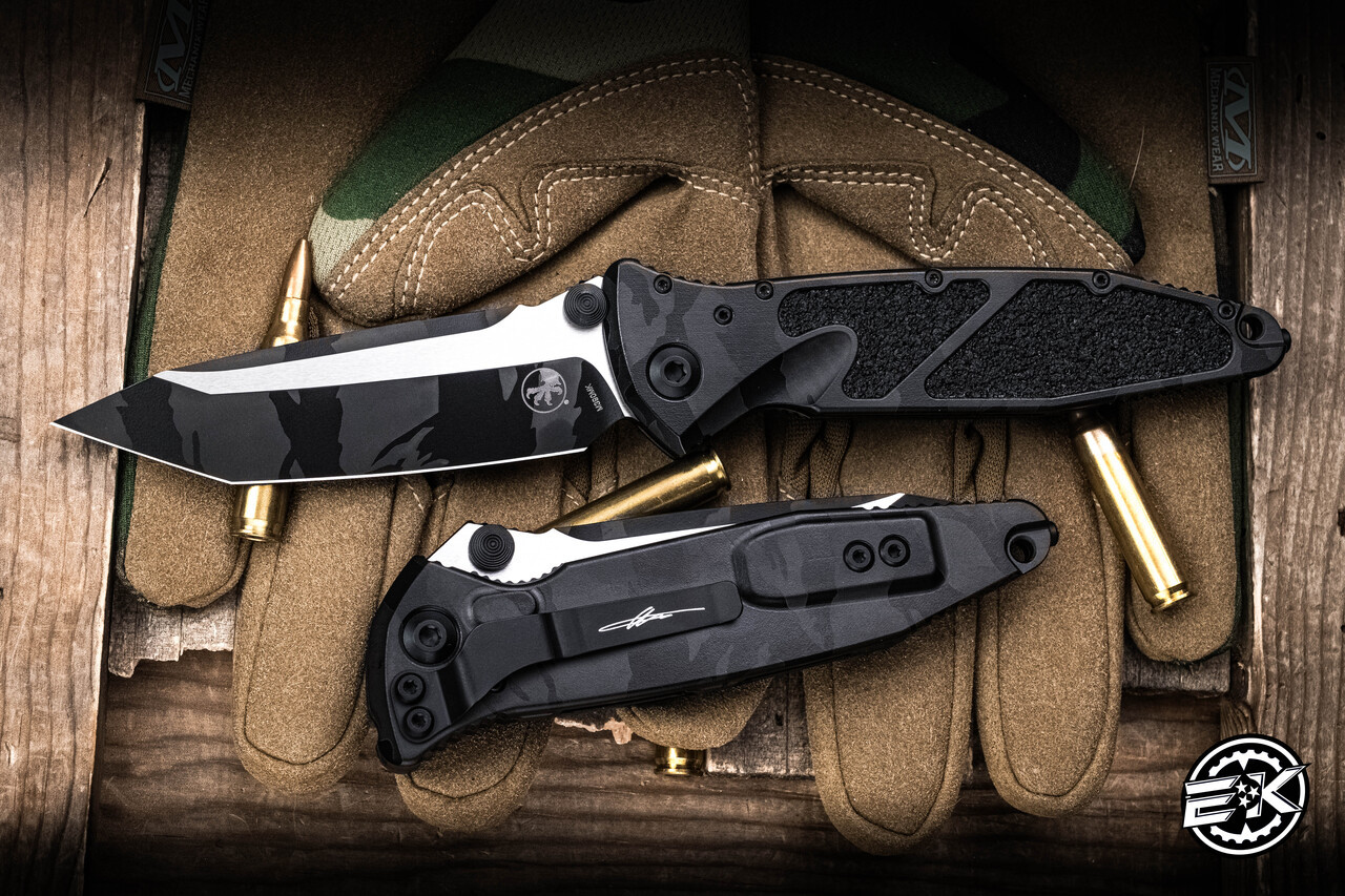 Microtech Socom Elite Manual Folding Knife Midnight Tiger Camo 4