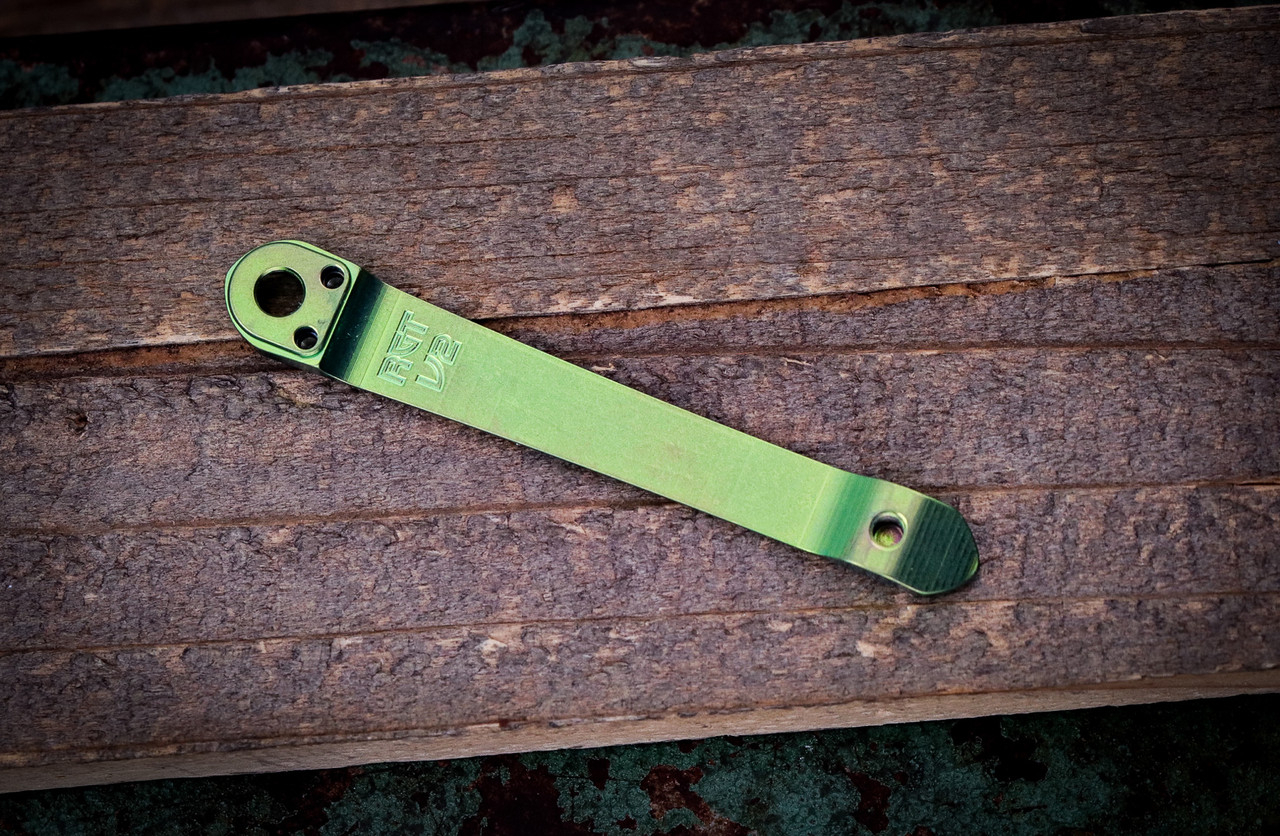 RGT - Chris Reeve Knives Titanium Pocket Clip Anodized Green