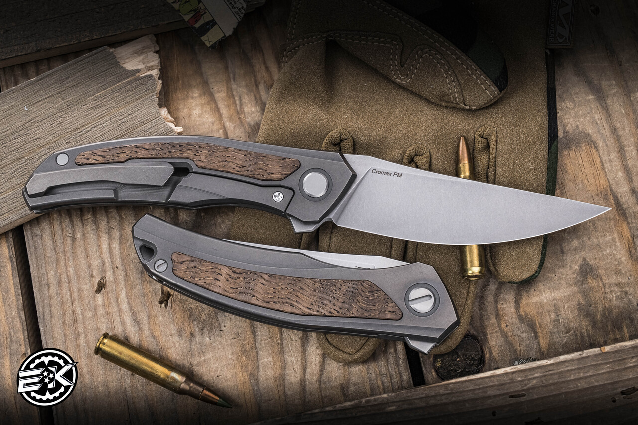 Shirogorov Ursus Quantum NL Folding Knife Brown Ashwood Inlay