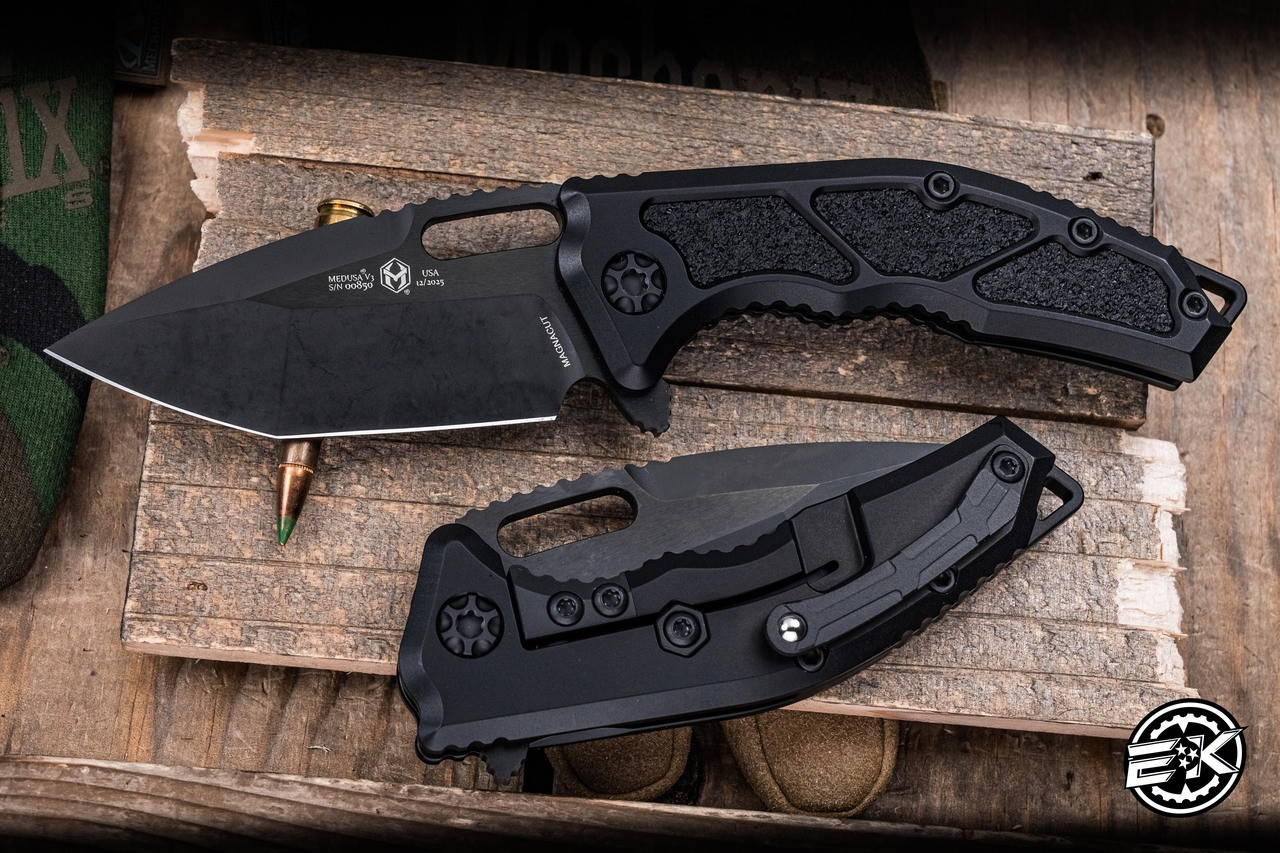 Heretic Knives Medusa Manual Folding Knife Black Tactical 3.25