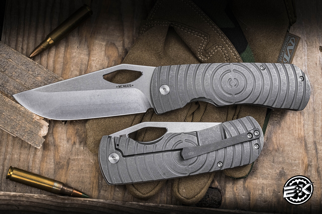 McNees Knives Dixon Folding Knife Shockwave Titanium 3.75