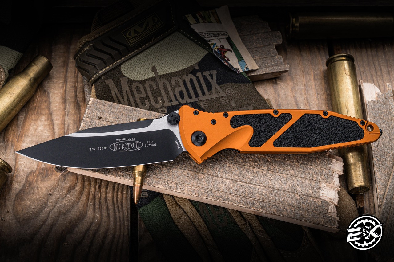 Microtech Socom Elite Manual Folding Knife Orange Tangerine