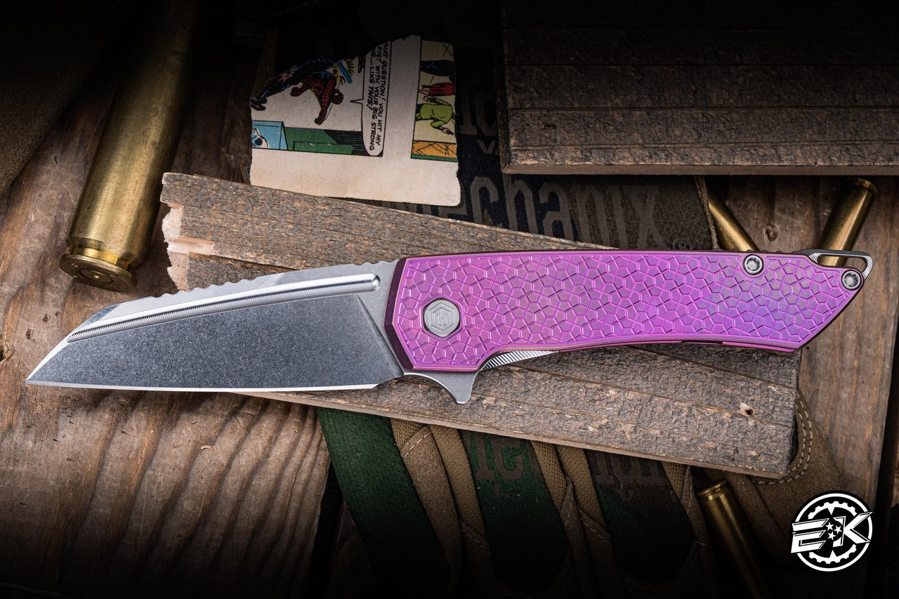 MachineWise Mojave Folding Knife Turtle Pink Titanium 3.45