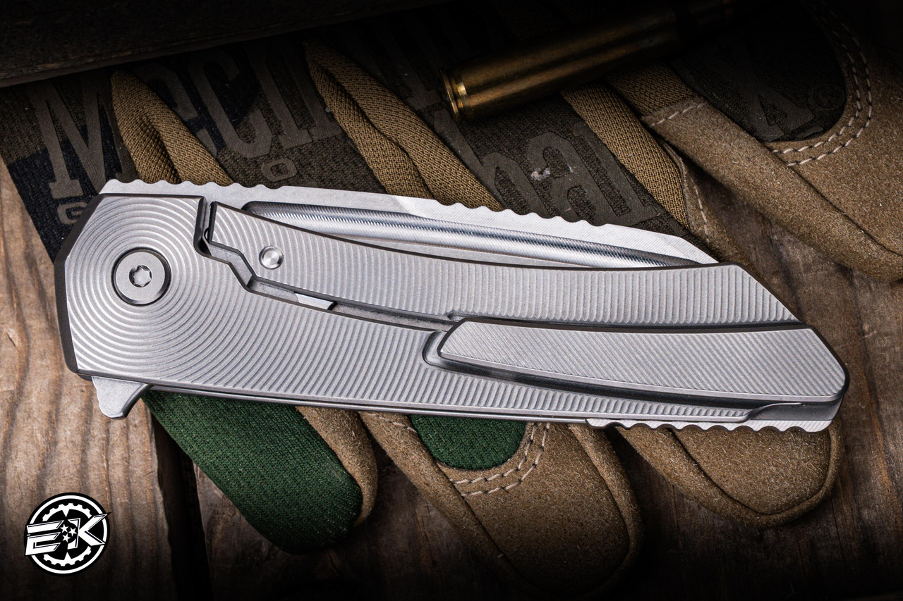 MachineWise Mojave Folding Knife Zirblast Texture Titanium 3.45