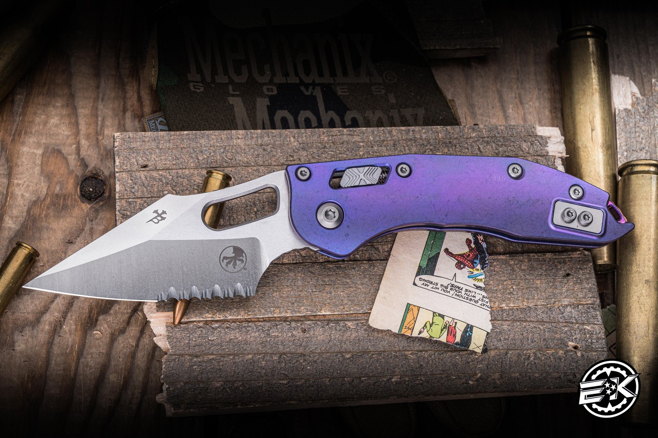Microtech Marfione Select Stitch Ram-Lok Manual Titanium Purple