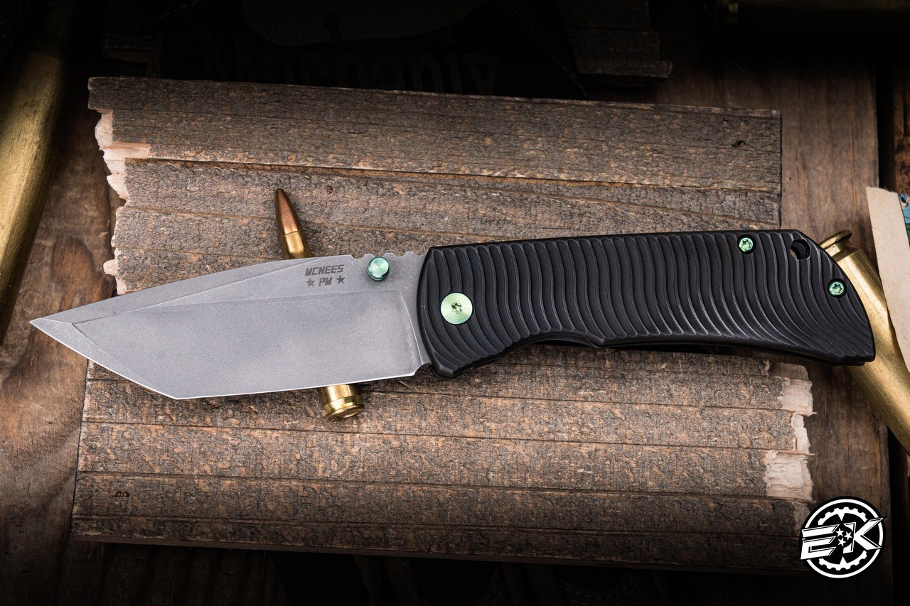 Preowned-Mcnees Knives MAC2 Green-Bronze Swerve Titanium 3.5