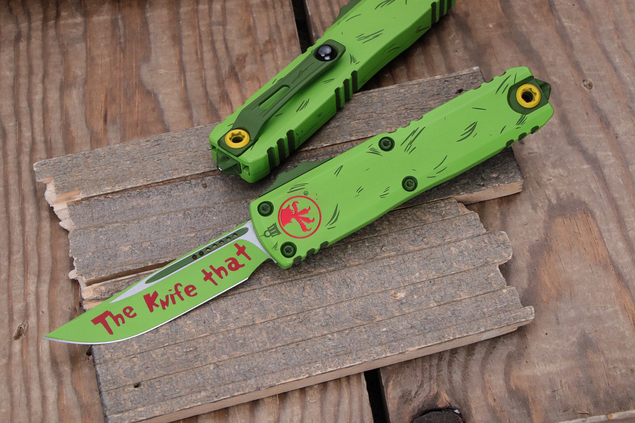 Microtech UTX-85 Gen IV OTF Grinch Theme Neon Green 3.1