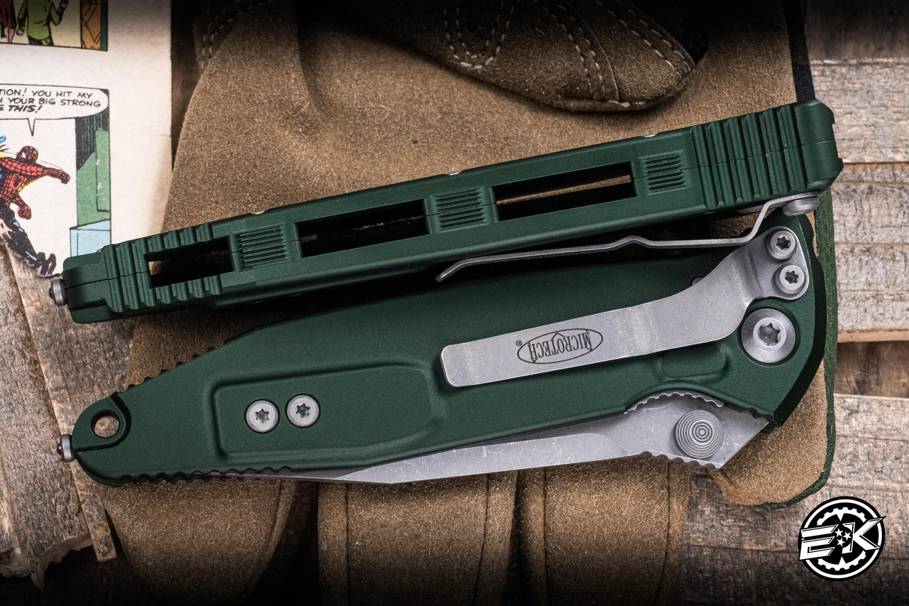 Microtech Socom Elite Manual Folding Knife Emerald Green 4