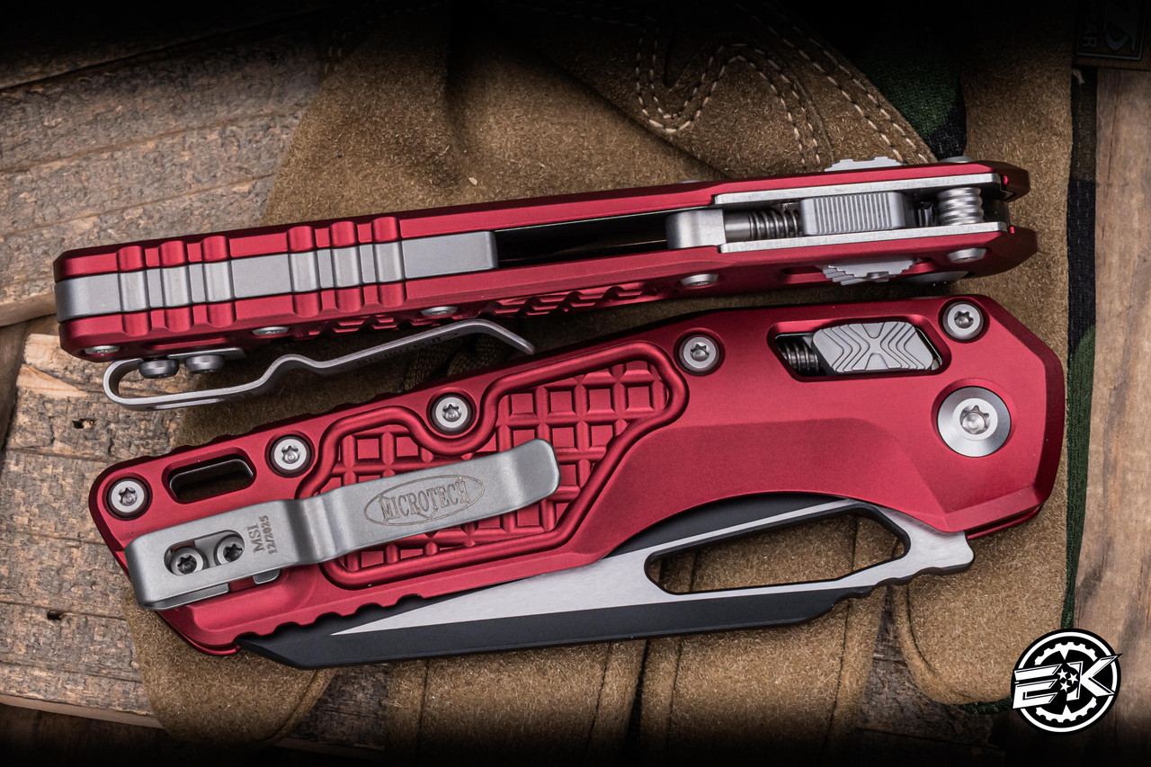 Microtech MSI Ram-LOK Manual Folder Merlot Frag Aluminum 3.75