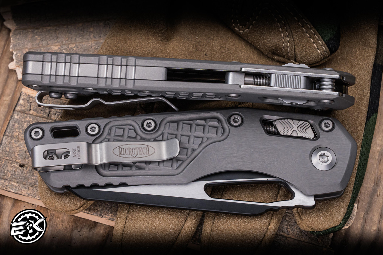 Microtech MSI Ram-LOK Manual Folder Natural Clear Frag Aluminum