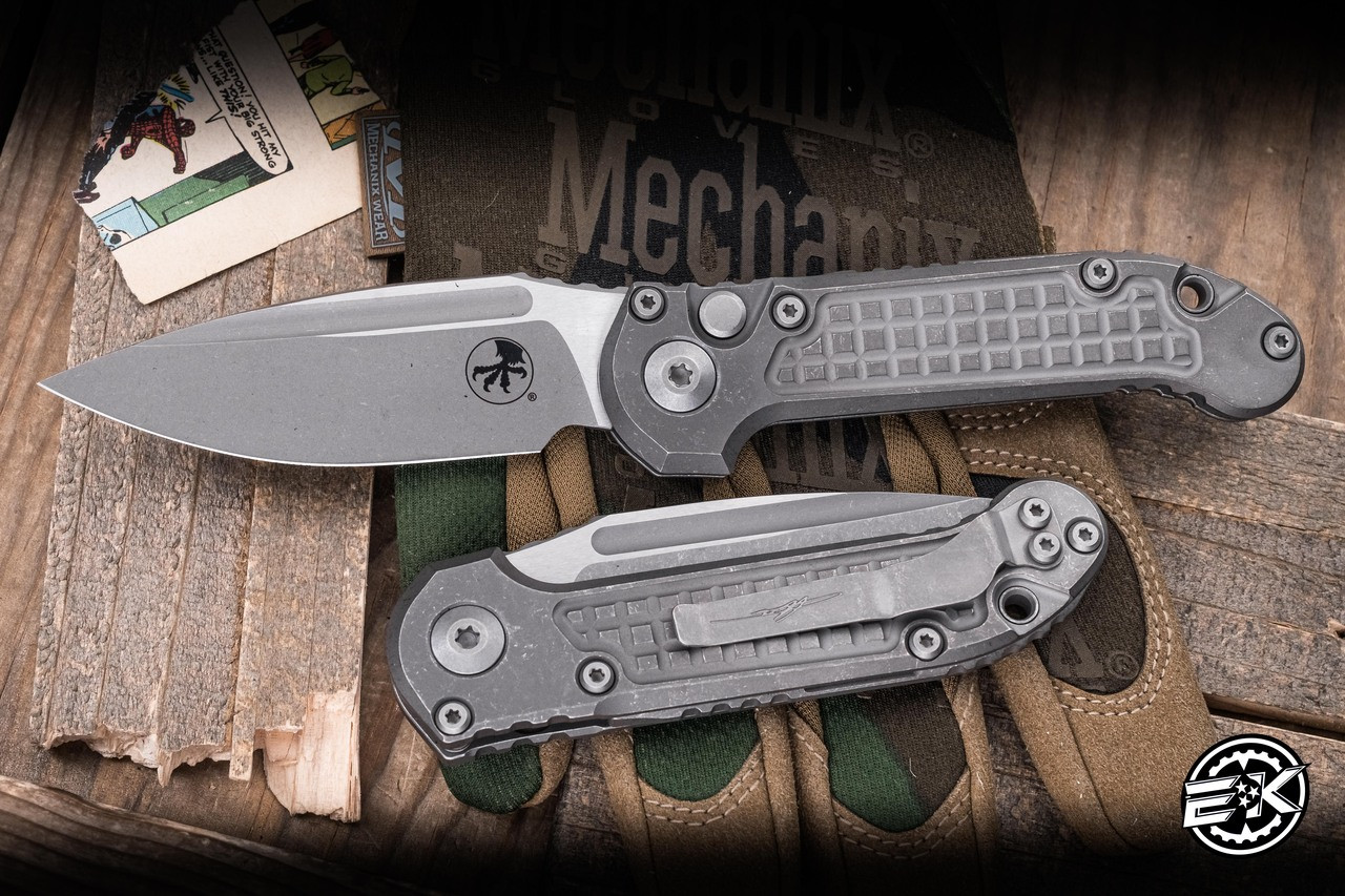Microtech LUDT Gen III Automatic Folding Knife Frag Titanium 3.4