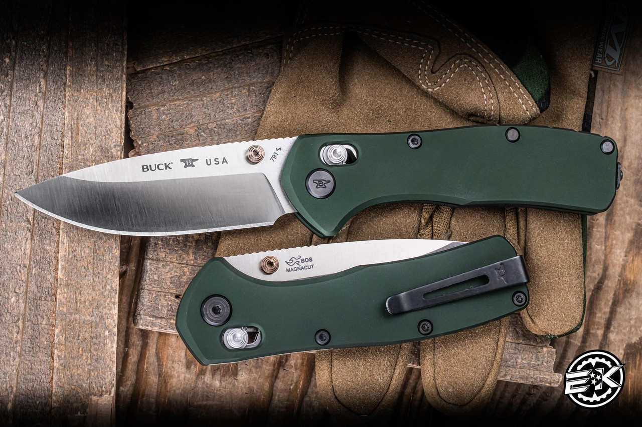 Buck Knives 791 Range Elite Crossbar Lock Green Aluminum 3.4
