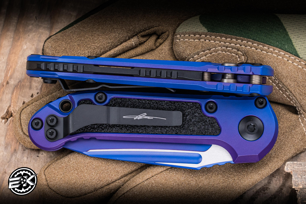 Microtech LUDT Gen III Automatic Folding Knife Purple Aurora 3.4