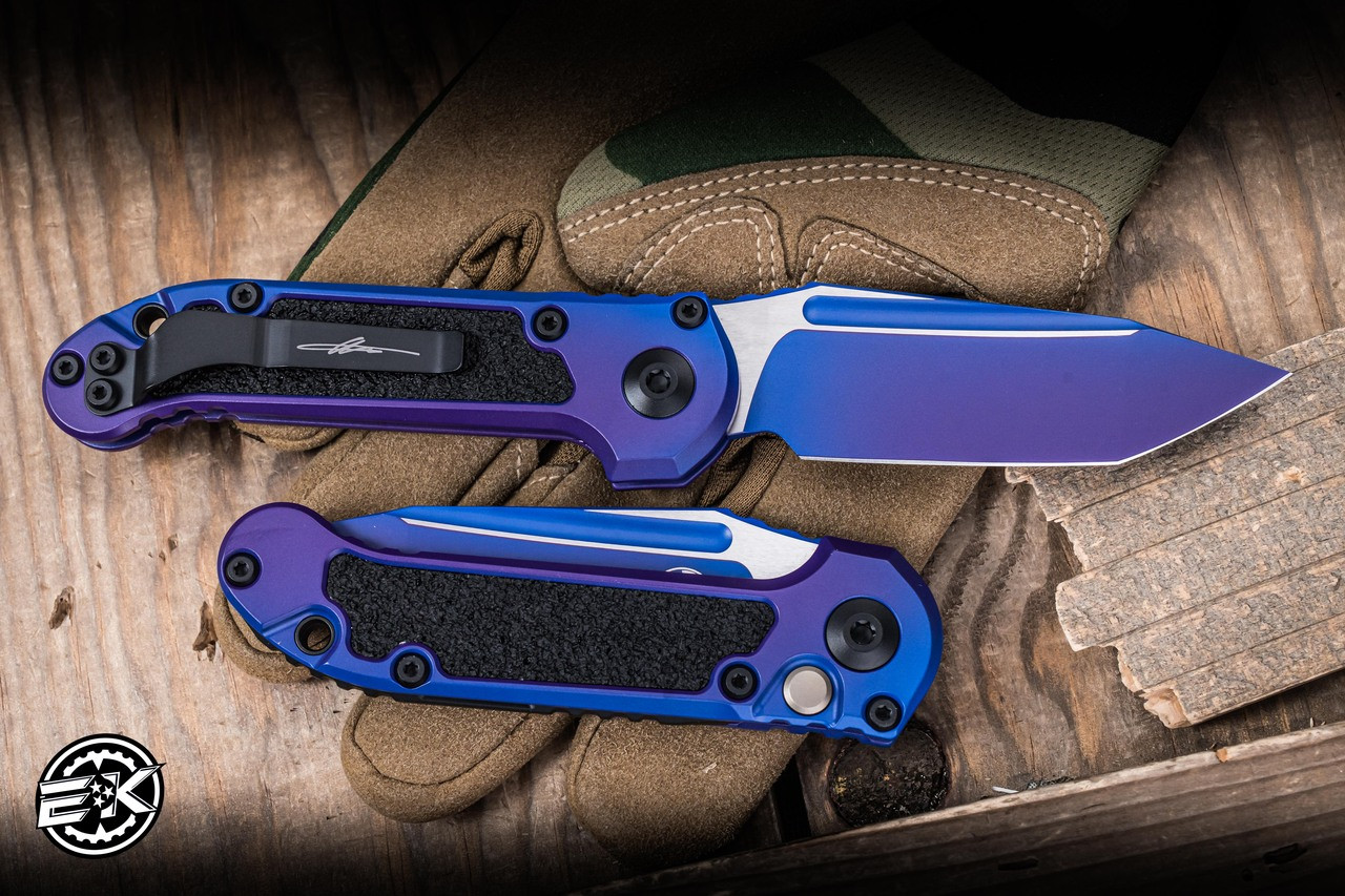 Microtech LUDT Gen III Automatic Folding Knife Purple Aurora 3.4