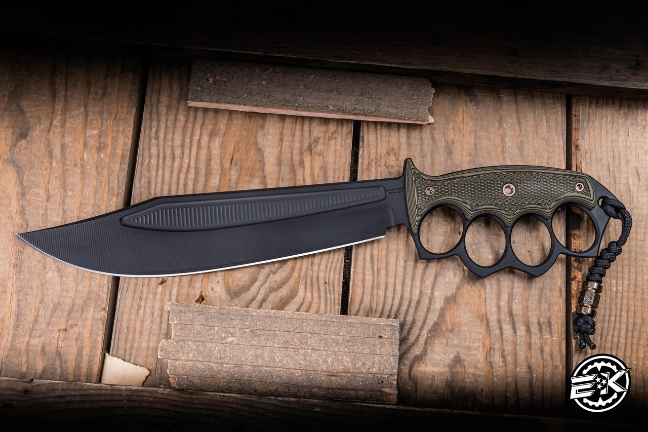 RMJ Tactical Marauder Trench Knife Dirty Olive G10 9.6