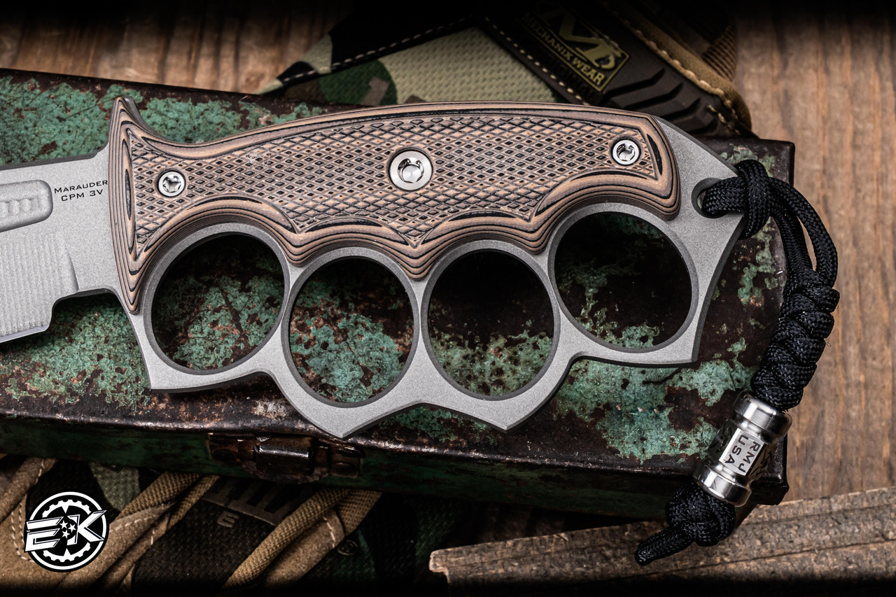 RMJ Tactical Marauder Trench Knife Hyena Brown G10 9.6