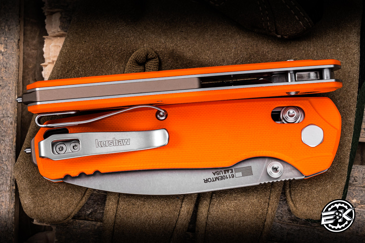 Kershaw Bel-Air XL EMT Manual Folding Knife Orange G10 3.25