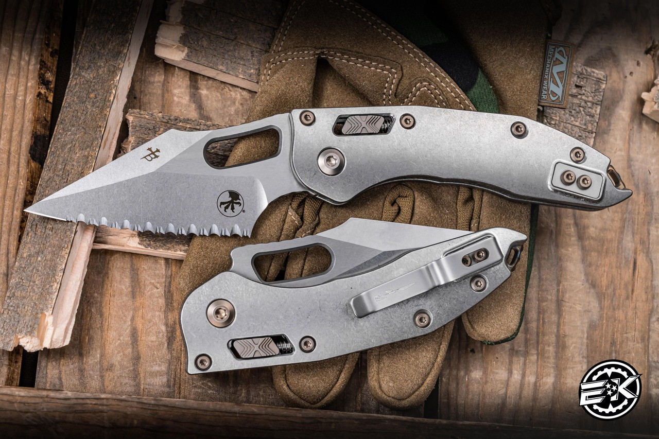 Microtech Marfione Select Stitch Ram-Lok Manual Titanium w/ Flamed