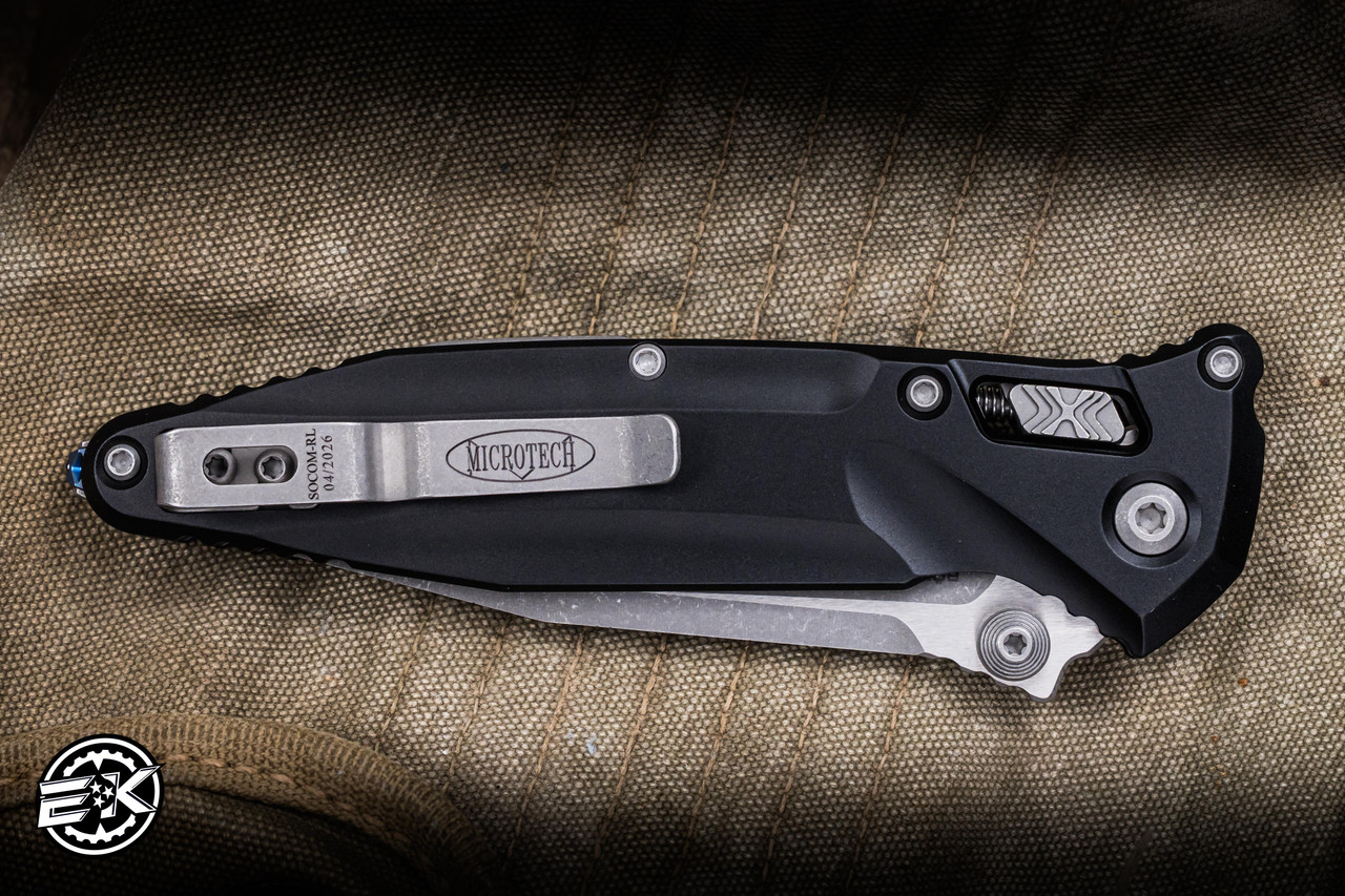 Microtech Socom Delta Ram-Lok Folding Knife Black Aluminum 3.8