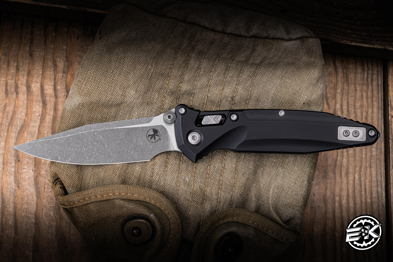Microtech Socom Delta Ram-Lok Folding Knife Black Aluminum 3.8
