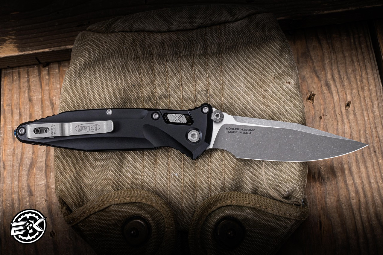 Microtech Socom Delta Ram-Lok Folding Knife Black Aluminum 3.8