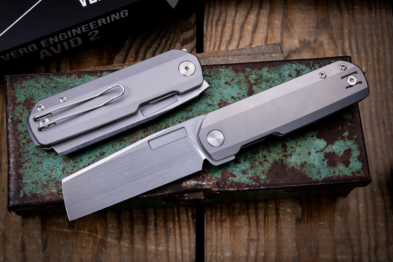 Vero Engineering Avid 2 Folding Knife Titanium 3.25