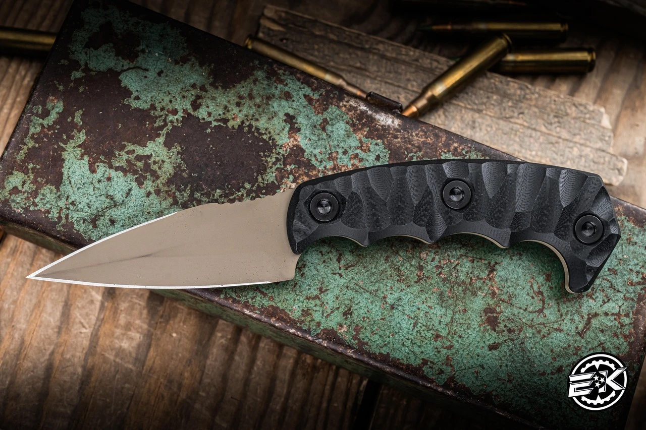 Half Face Blades Humint Fixed Blade Knife Textured Black G10 3" S45VN ...