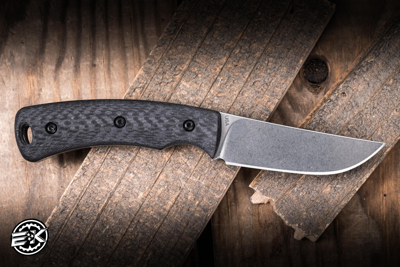 Three Rivers Manufacturing TRM TAGALONG Fixed Blade Knife Carbon Fiber ...