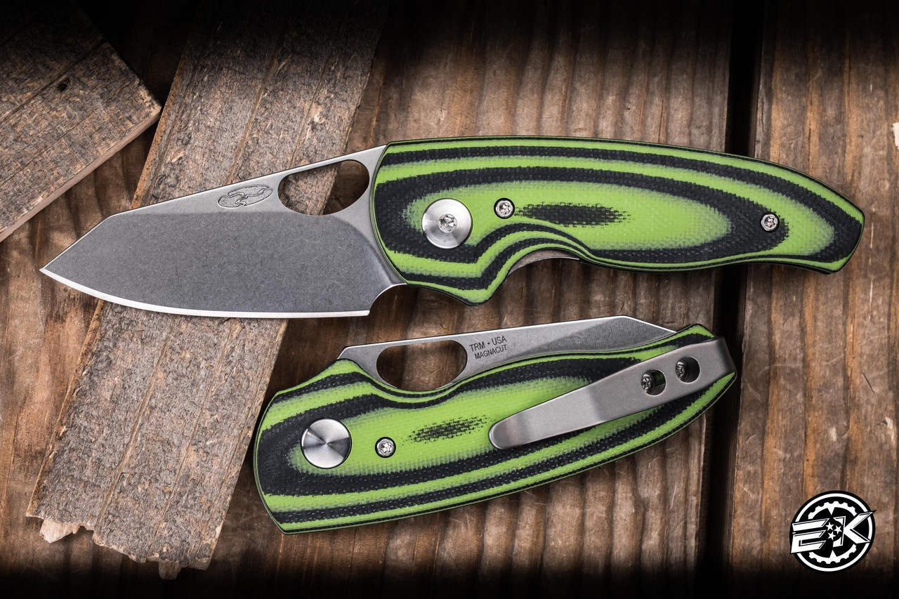 TRM Three Rivers Manufacturing Holier NERD Folding Knife Lime