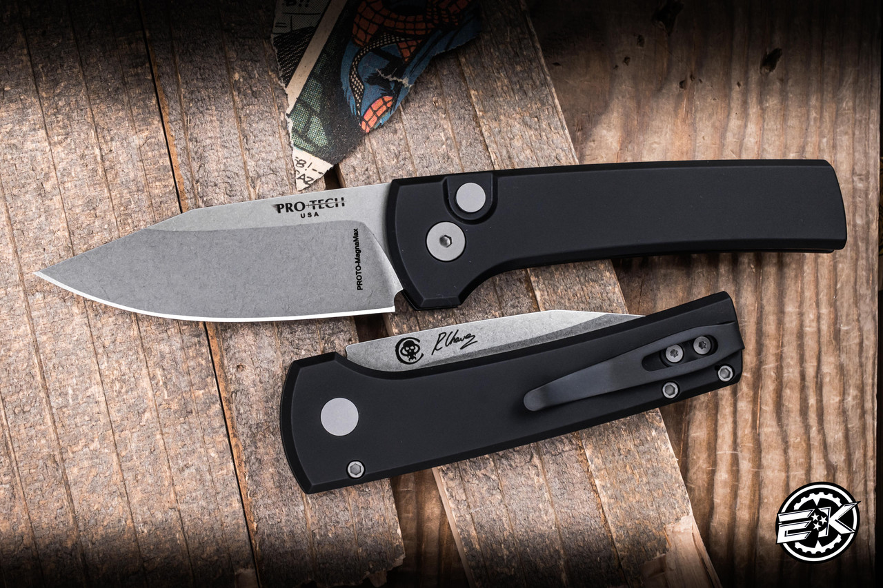 NEW-Protech x Ramon Chaves Scapegoat Automatic Knife Black