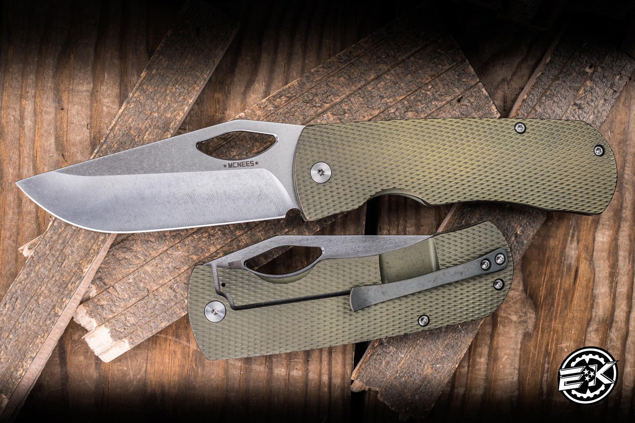 ※dainon McNees Knives Dixon Folding Knife Atomic Green/Bronze Diamond