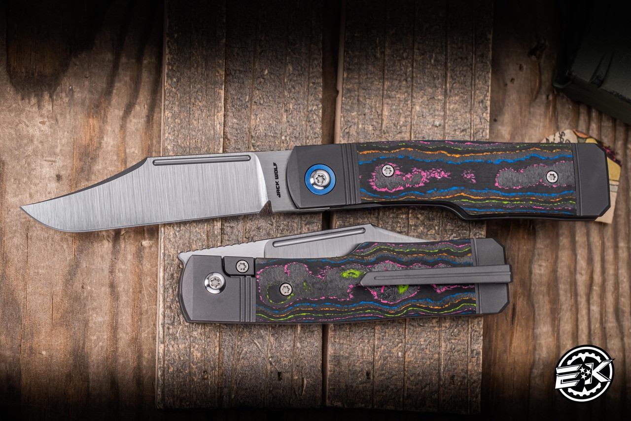 Jack Wolf Knives Gunslinger Jack Folding Knife 80's CamoCarbon