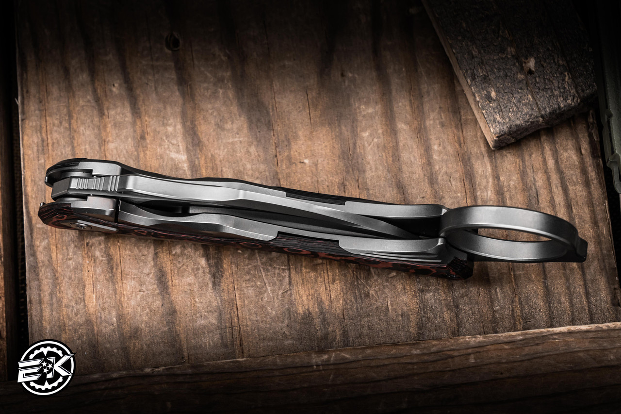 Poikilo Blade Thorny Devil Folding Knife Red Carbon Fiber/Titanium