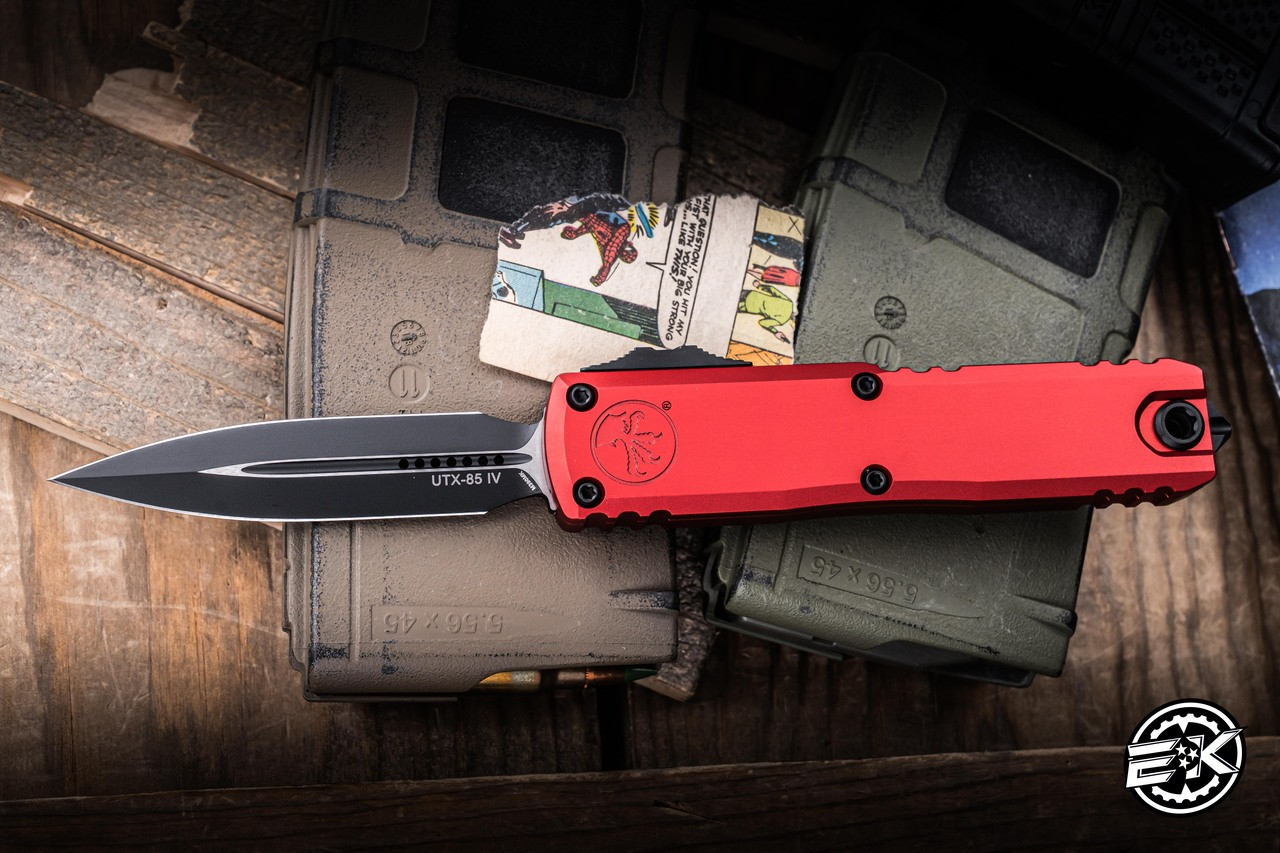 Microtech UTX-85 Gen IV OTF Automatic Knife Red Aluminum 3.1